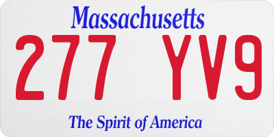 MA license plate 277YV9
