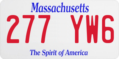 MA license plate 277YW6