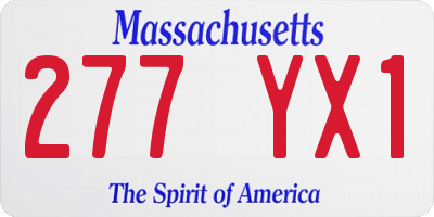 MA license plate 277YX1