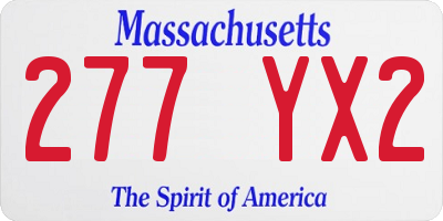 MA license plate 277YX2