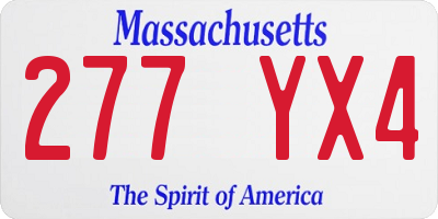 MA license plate 277YX4