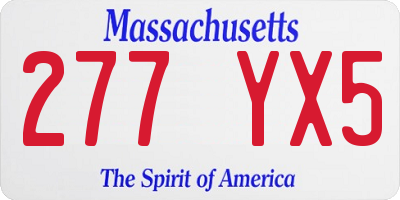 MA license plate 277YX5