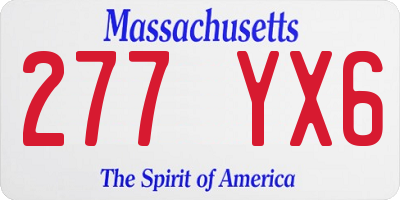 MA license plate 277YX6