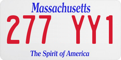 MA license plate 277YY1