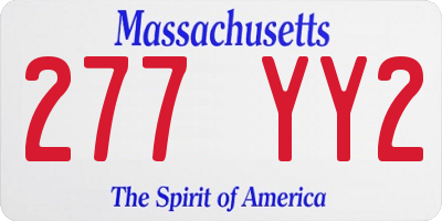 MA license plate 277YY2