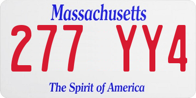 MA license plate 277YY4