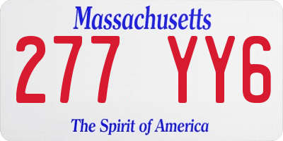 MA license plate 277YY6