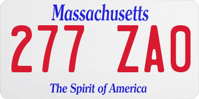 MA license plate 277ZA0