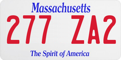 MA license plate 277ZA2