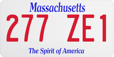 MA license plate 277ZE1