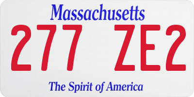 MA license plate 277ZE2