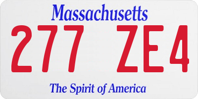 MA license plate 277ZE4