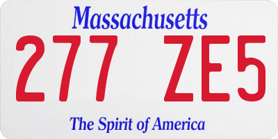 MA license plate 277ZE5