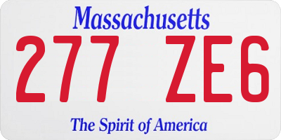 MA license plate 277ZE6