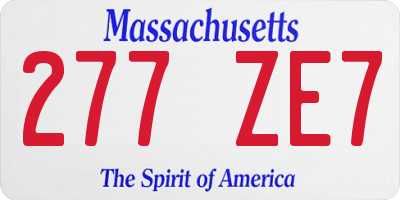MA license plate 277ZE7