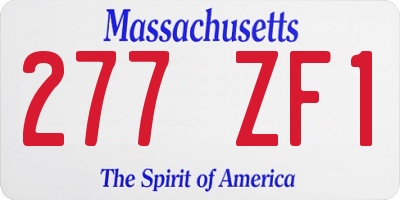 MA license plate 277ZF1