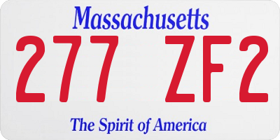 MA license plate 277ZF2