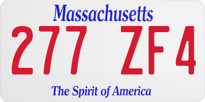 MA license plate 277ZF4