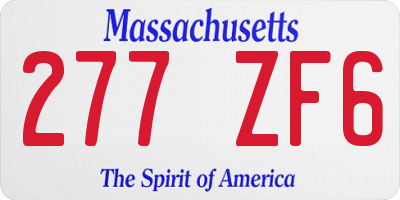 MA license plate 277ZF6