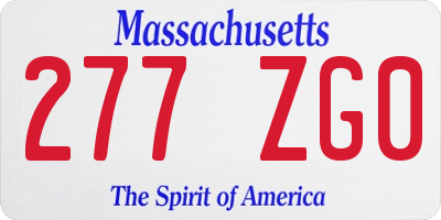 MA license plate 277ZG0
