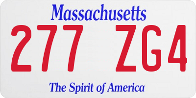 MA license plate 277ZG4
