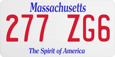 MA license plate 277ZG6