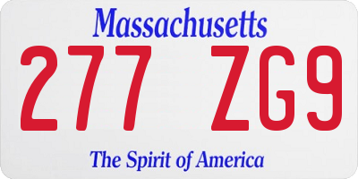 MA license plate 277ZG9