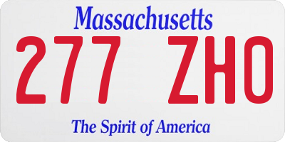 MA license plate 277ZH0