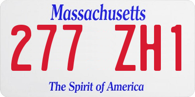 MA license plate 277ZH1