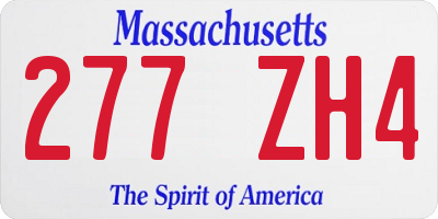 MA license plate 277ZH4