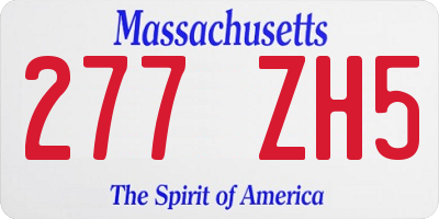 MA license plate 277ZH5