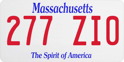 MA license plate 277ZI0