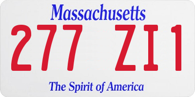 MA license plate 277ZI1
