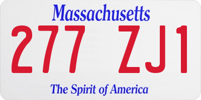 MA license plate 277ZJ1
