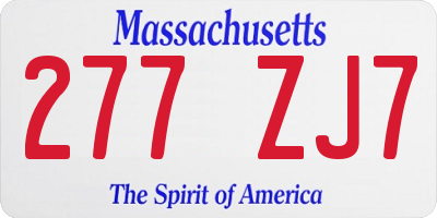 MA license plate 277ZJ7