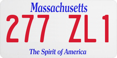 MA license plate 277ZL1