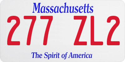 MA license plate 277ZL2