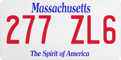 MA license plate 277ZL6