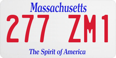 MA license plate 277ZM1