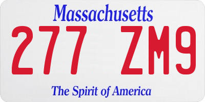 MA license plate 277ZM9