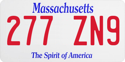 MA license plate 277ZN9