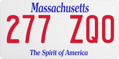 MA license plate 277ZQ0