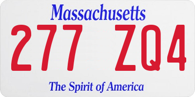 MA license plate 277ZQ4