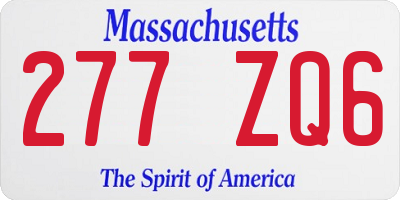 MA license plate 277ZQ6
