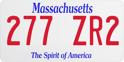 MA license plate 277ZR2