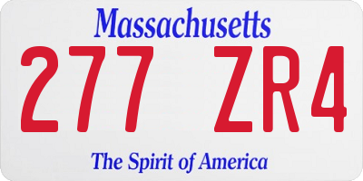 MA license plate 277ZR4