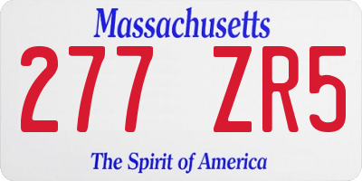 MA license plate 277ZR5