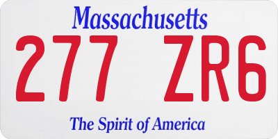 MA license plate 277ZR6