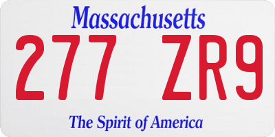 MA license plate 277ZR9