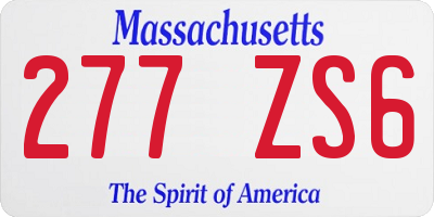 MA license plate 277ZS6